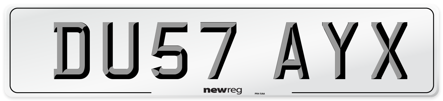 DU57 AYX Number Plate from New Reg